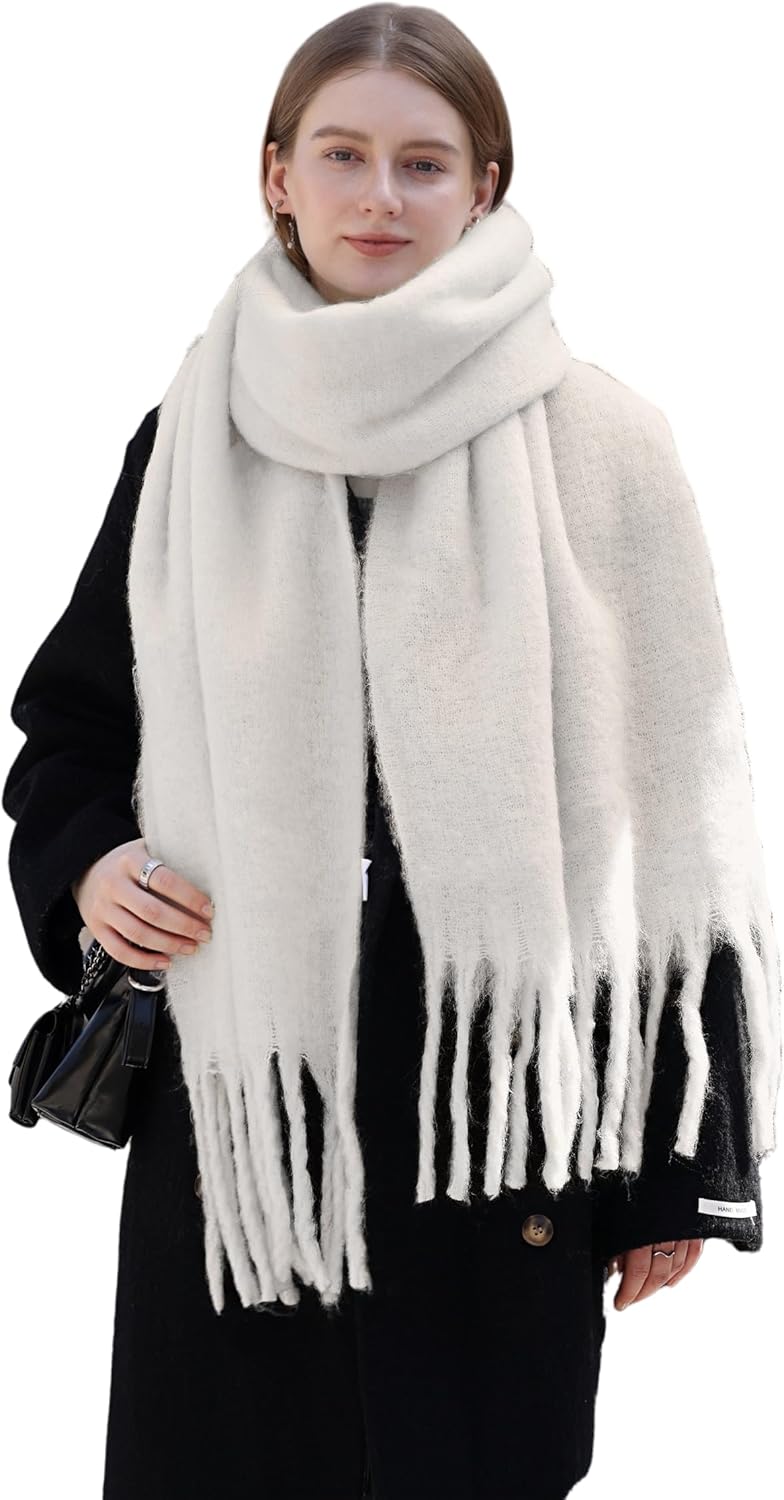 Wander Agio Winter Warm Scarf Long Pashmina Extra Large Shawls and Wraps for Women Large Blanket Scarves Solid - Image 1